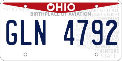 OH license plate GLN4792