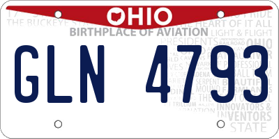 OH license plate GLN4793