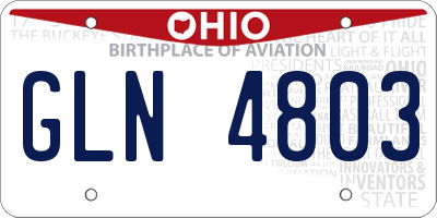 OH license plate GLN4803
