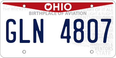 OH license plate GLN4807