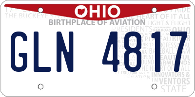 OH license plate GLN4817