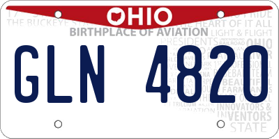 OH license plate GLN4820