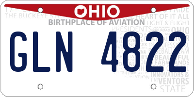 OH license plate GLN4822