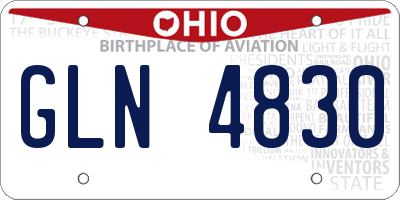 OH license plate GLN4830