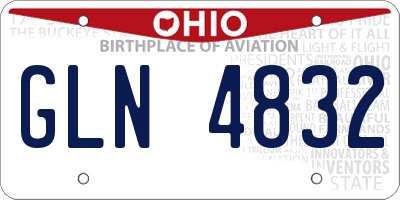 OH license plate GLN4832