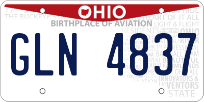 OH license plate GLN4837