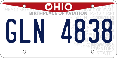 OH license plate GLN4838