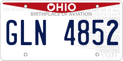 OH license plate GLN4852