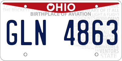 OH license plate GLN4863