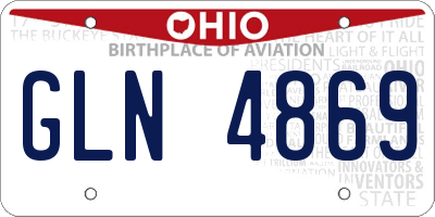 OH license plate GLN4869