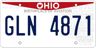 OH license plate GLN4871