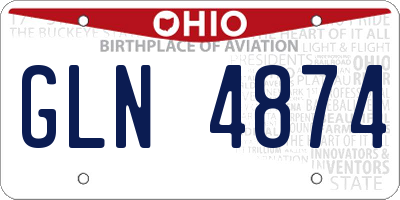 OH license plate GLN4874