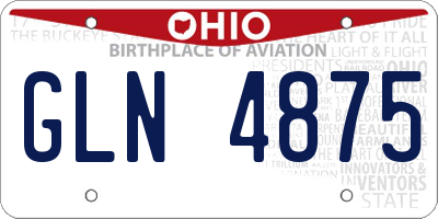 OH license plate GLN4875