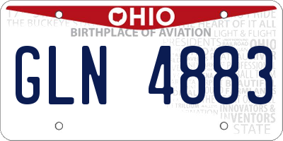 OH license plate GLN4883