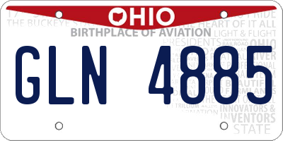 OH license plate GLN4885