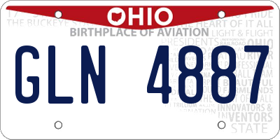 OH license plate GLN4887