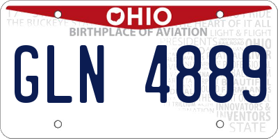 OH license plate GLN4889