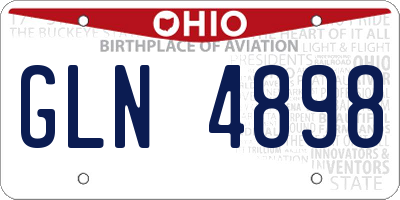 OH license plate GLN4898