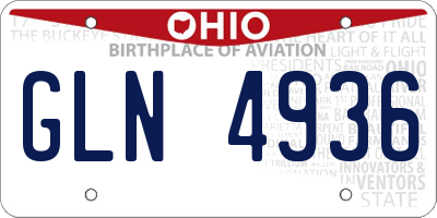OH license plate GLN4936