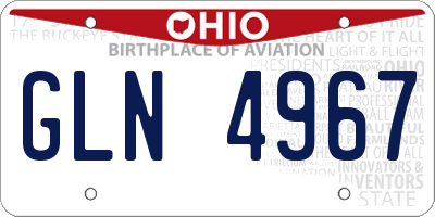 OH license plate GLN4967