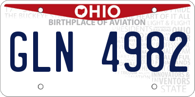 OH license plate GLN4982