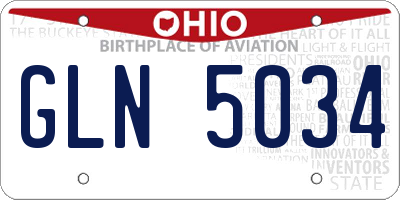 OH license plate GLN5034