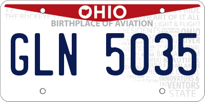 OH license plate GLN5035