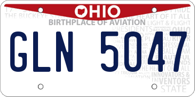 OH license plate GLN5047