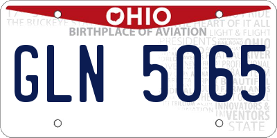 OH license plate GLN5065
