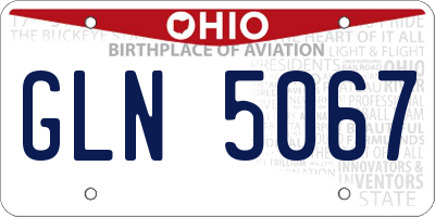 OH license plate GLN5067