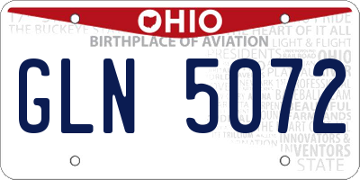 OH license plate GLN5072