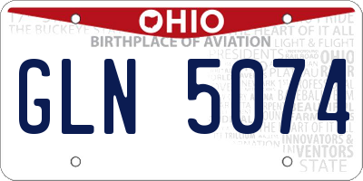 OH license plate GLN5074