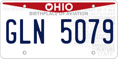 OH license plate GLN5079