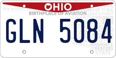 OH license plate GLN5084