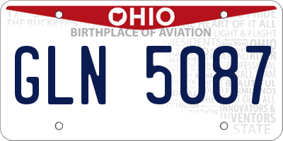 OH license plate GLN5087