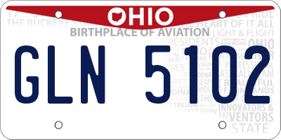 OH license plate GLN5102