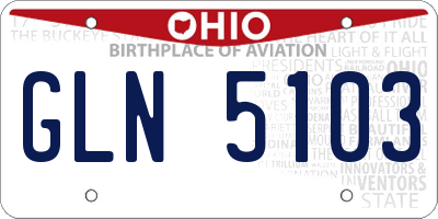 OH license plate GLN5103