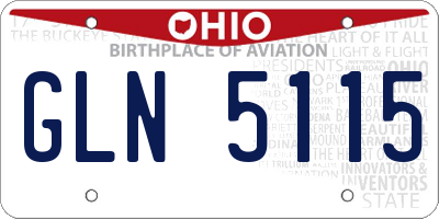 OH license plate GLN5115