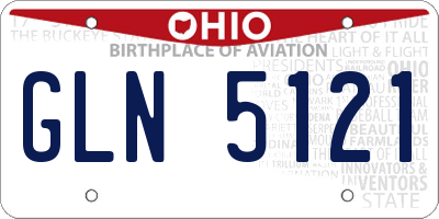 OH license plate GLN5121