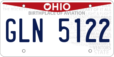 OH license plate GLN5122