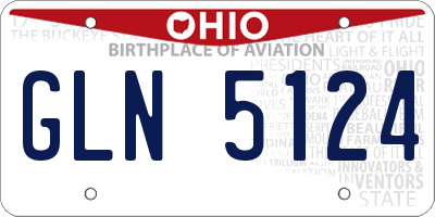 OH license plate GLN5124