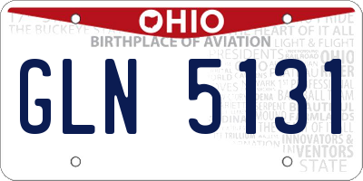 OH license plate GLN5131