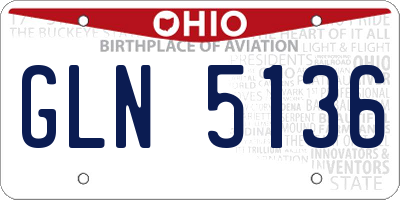 OH license plate GLN5136