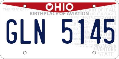 OH license plate GLN5145