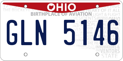 OH license plate GLN5146