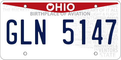 OH license plate GLN5147