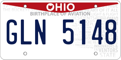 OH license plate GLN5148