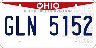 OH license plate GLN5152