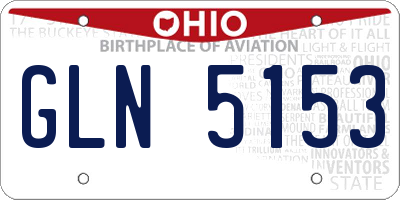 OH license plate GLN5153