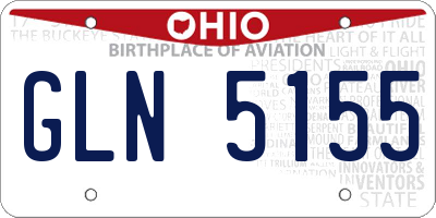 OH license plate GLN5155